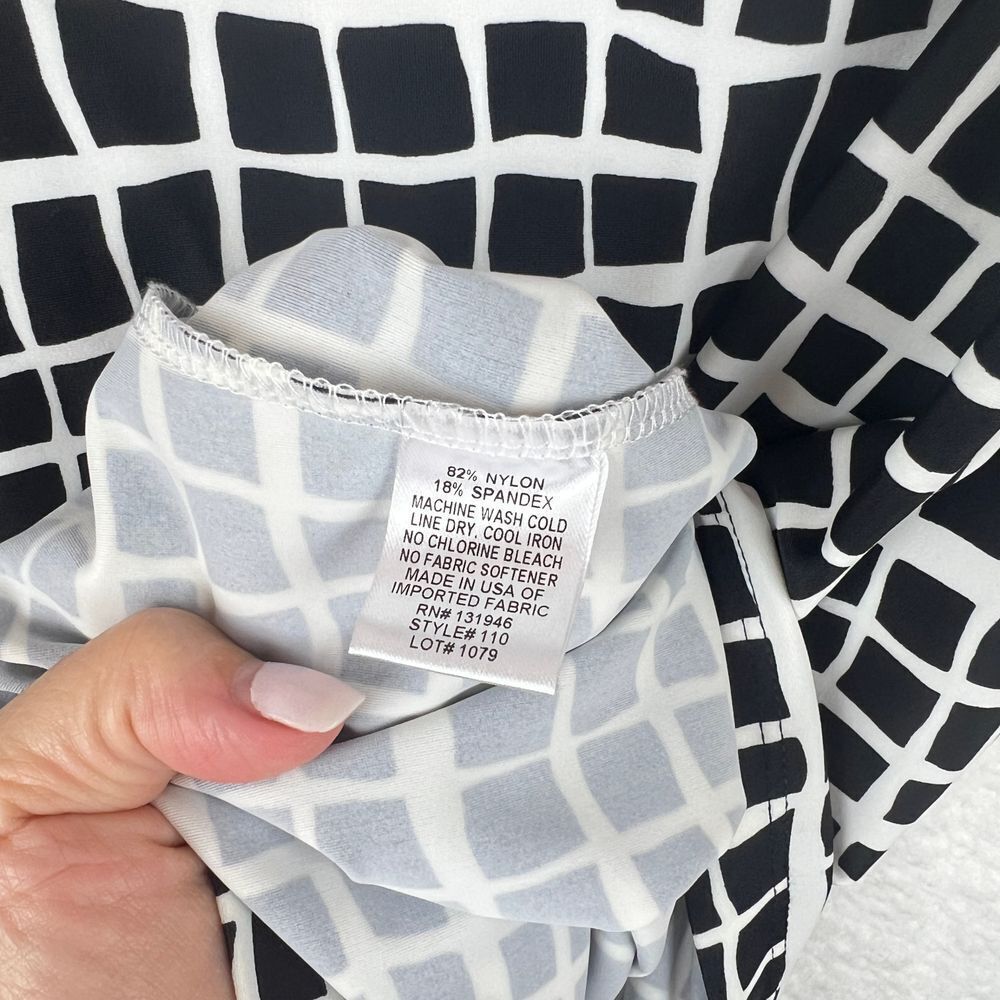 JUDE CONNALLY Classic Black White Geometric Sleeveless Dress‎ Signature Sz Small - Picture 3 of 7